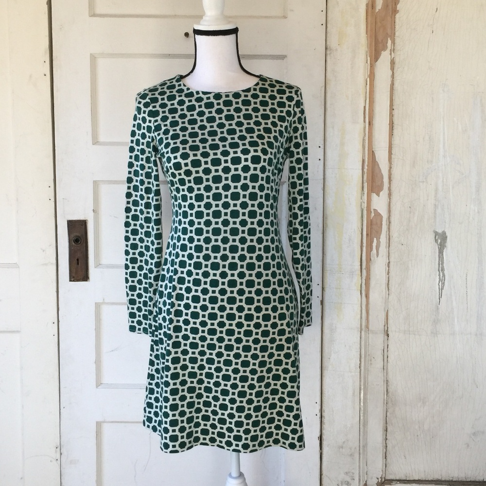 Banana Republic Green & White Lightweight Dress
